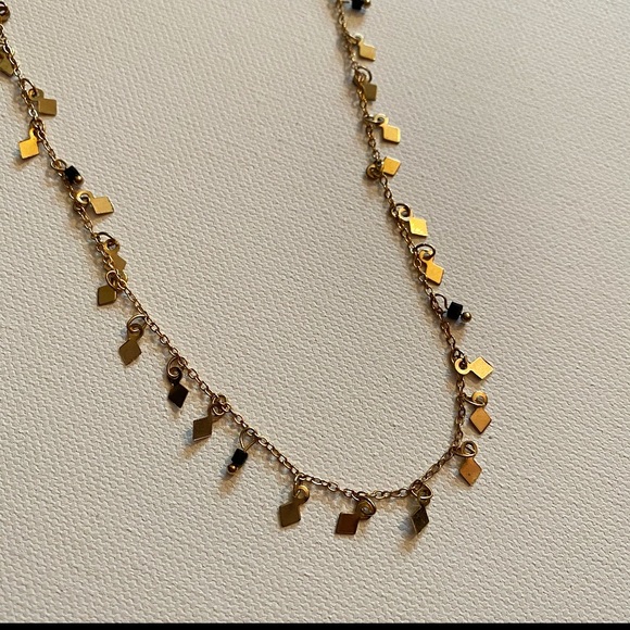 Thin Boho Gold Tone Long Necklace Chain - Picture 3 of 4